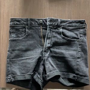 Black jean shorts